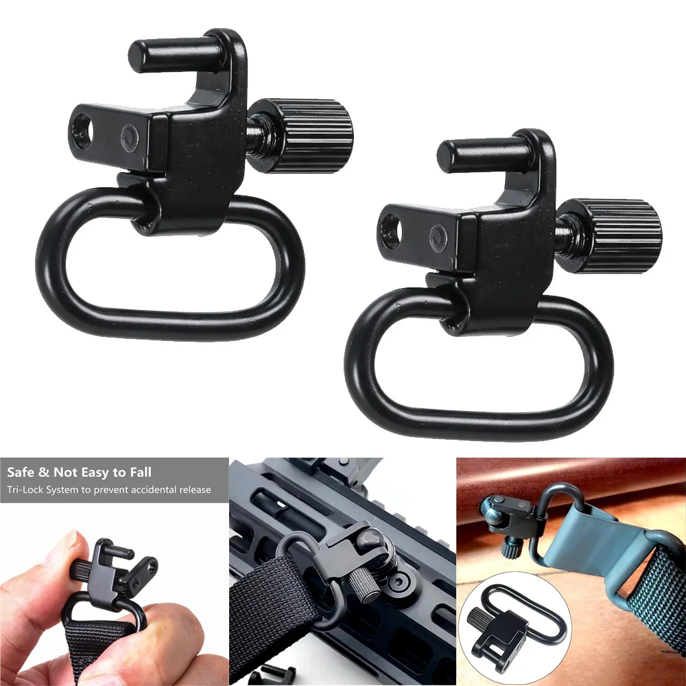 2‑Pack Tactical QD Sling Swivels,1.25”Heavy Duty Two Point Quick Release Slings Attachment Clips,for Hunting Gun Strap