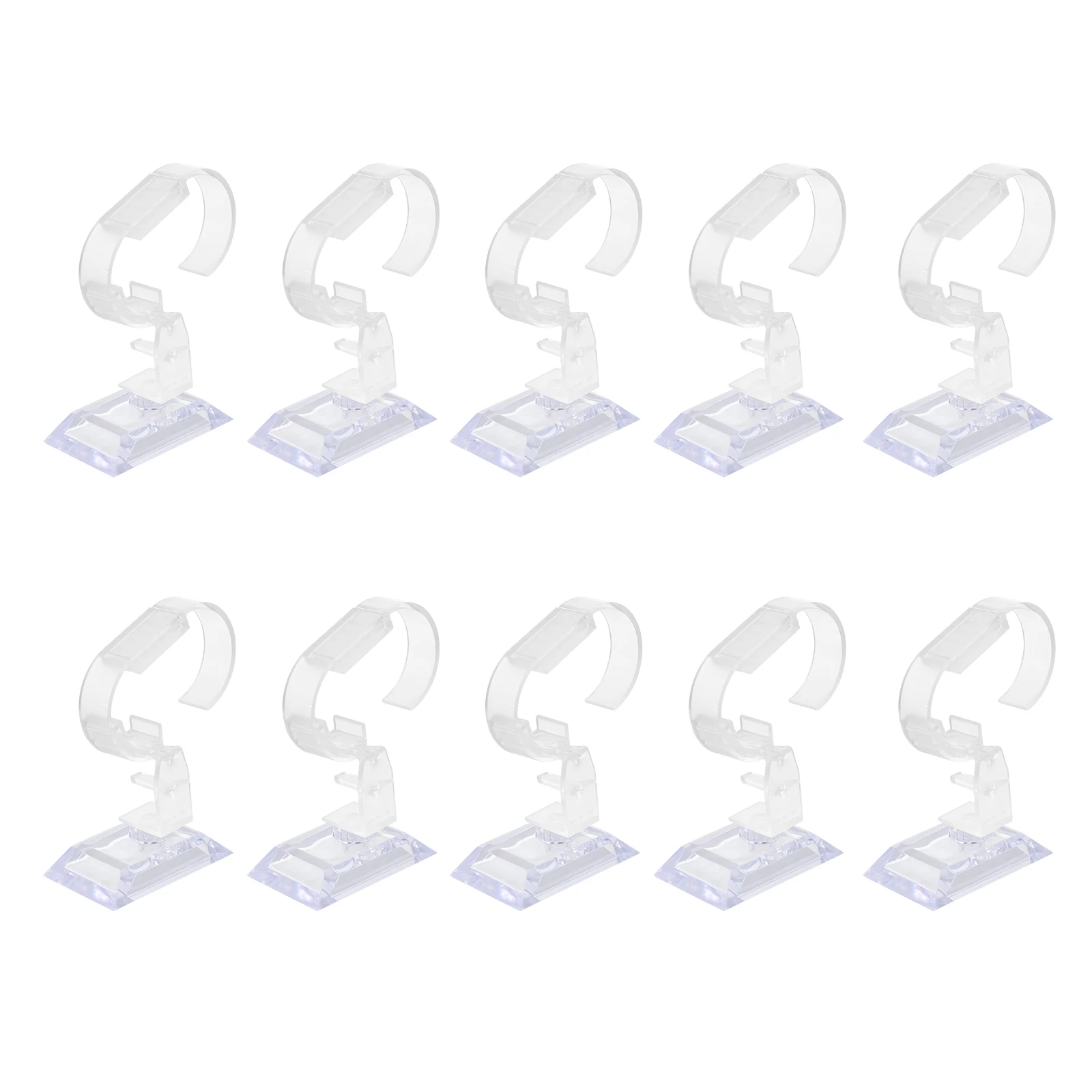 

10pcs Watch Display Stand Adjustable Scratch Resistant Bracelet Holder Clear Ring Earrings Rack Transparent Single Jewelry
