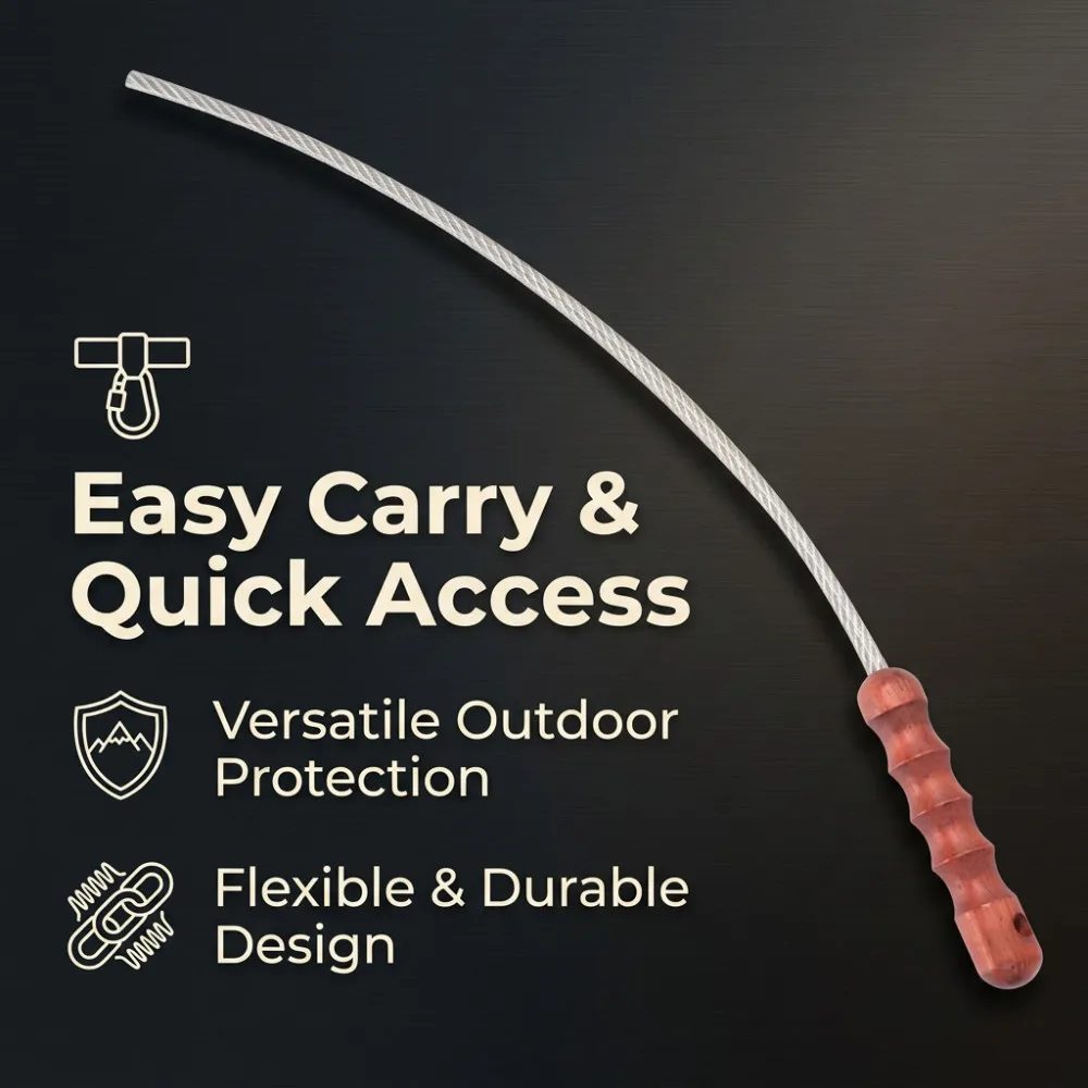 Tactical Whip Wood Handle Emergency Tool Self Defense Aluminum Anti Skid Glass Breaker Emergency Hammer Survival Kit