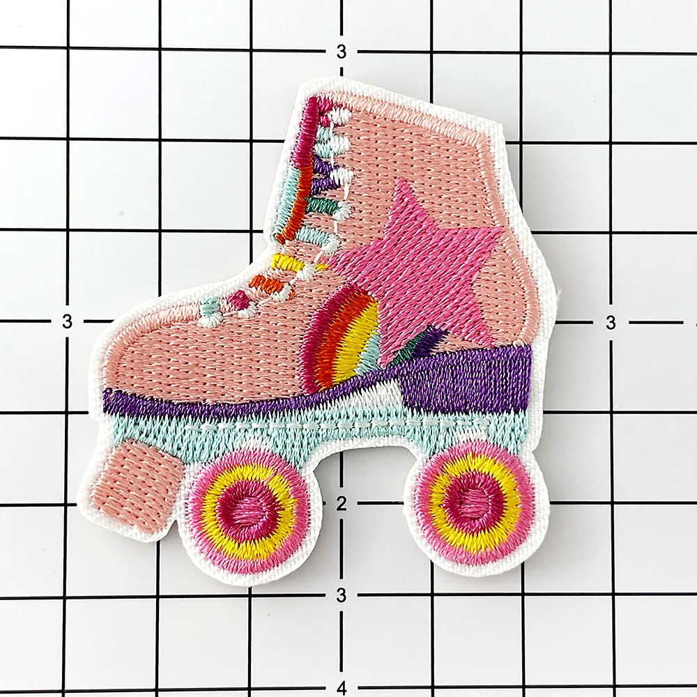 

Roller Skates Cloth Iron on Patch Badges Mend Decorate Patch Clothes Apparel Sewing Decoration Applique Patches for Clothes