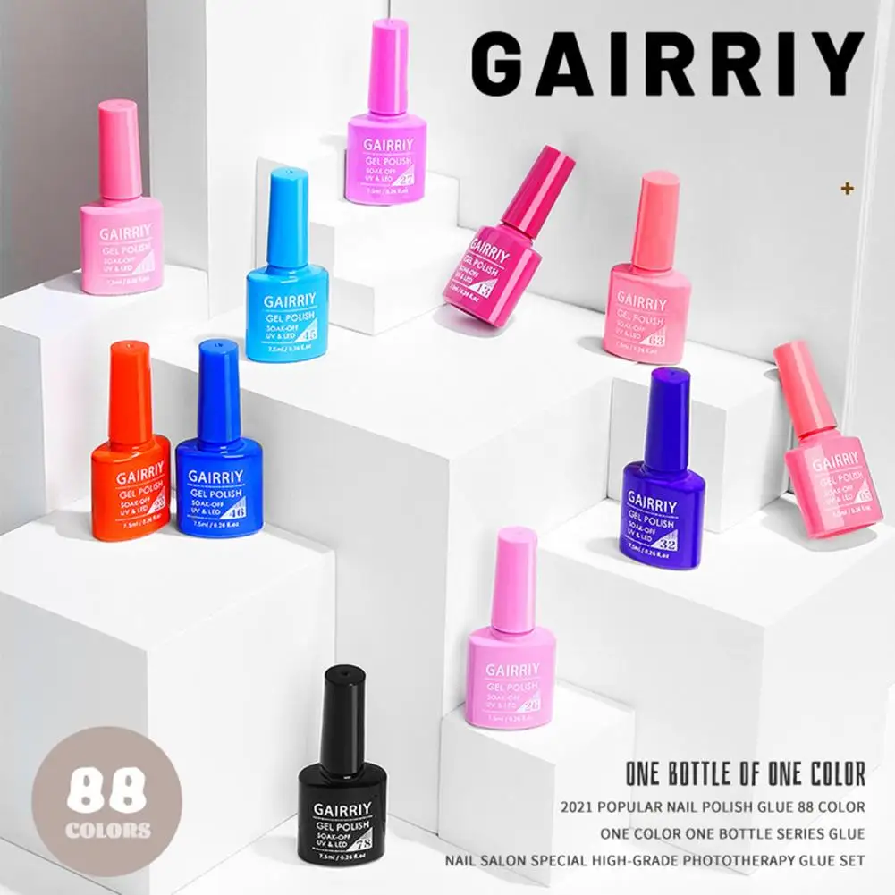 7.5ml Nail Varnish Excellent Practical Nail Liquid Gel Nail Polish No Wipe Top Coat Soak Off UV Gel Birthday Gift