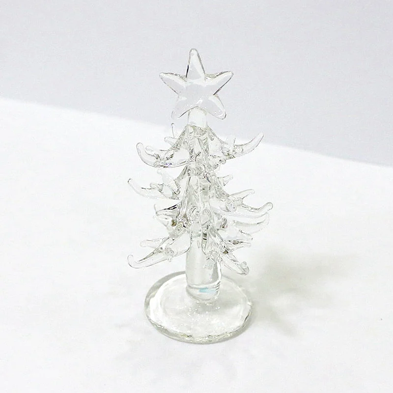 Albero di natale in vetro di Murano verde e trasparente statua ornamenti artigianali collezione di decorazioni per la tavola di casa creativa regali