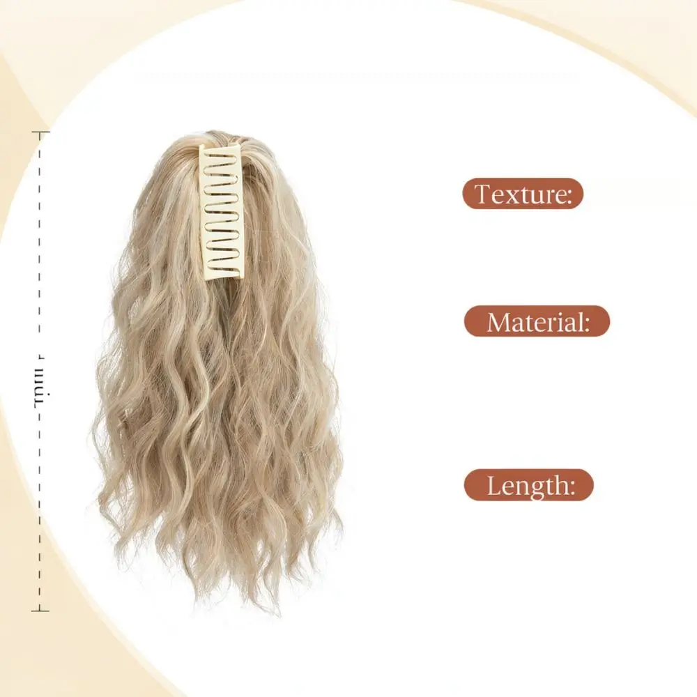 Long Wavy Claw Ponytail Extension For For Sairawigs Realistic Synthetic Hairpiece Fluffy Curly Hair For Women Daily Styling