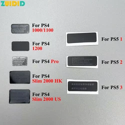 2pcs For PS5 PS4 slim/1000 1100/1200/ pro onsole Label Sticker Housing Shell Sticker For PS4 Shell Slim Black Back Mark Paste