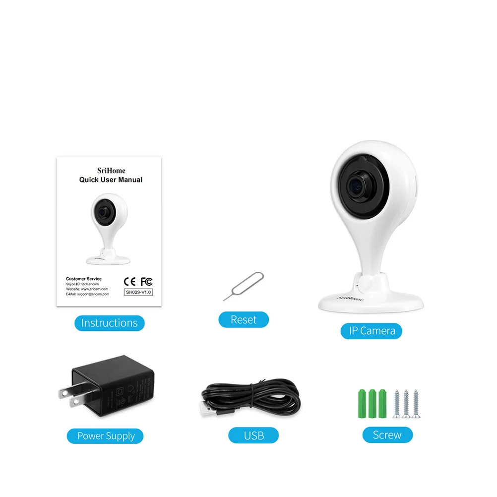 

1080p Wireless Network Camera Us Plug High-Definition Infrared Night Vision Long-Distance Viewing Home Safety Ip Camera
