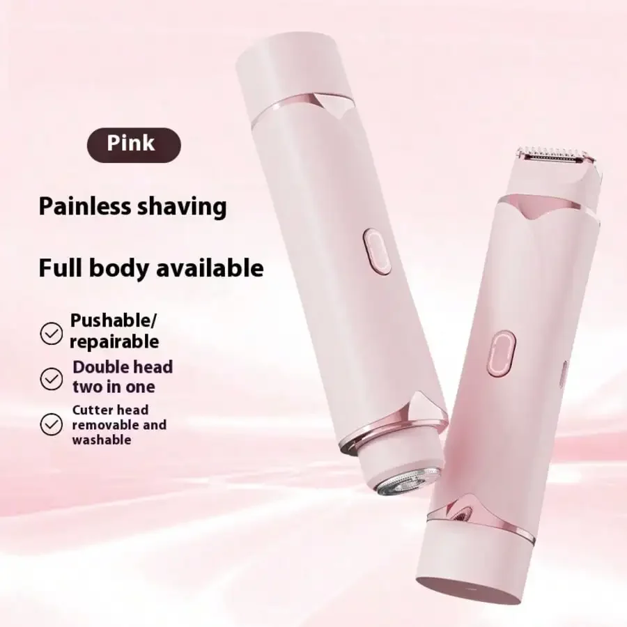 

2in1 Electric Razor for Women Painless Hair Removal Rechargeable Body Trimmer Underarm Mustache Epilator Shaver Hair Remover
