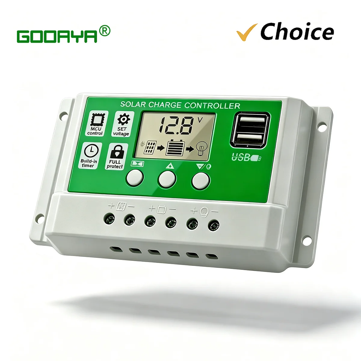 100A LCD-Display Solarladeregler für Blei-Säure- und Li-Ionen-Lithium-Batterien, PWM 12V/24V automatischer Solarladeregler, USB 5V