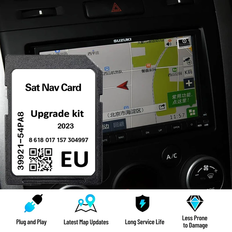 Sat Navigation for Suzuki Vitara/Swift/S-Cross/Ignis Car Maps SD Card Europe 2023 Latest GPS Card with Free Anti Fog Flim