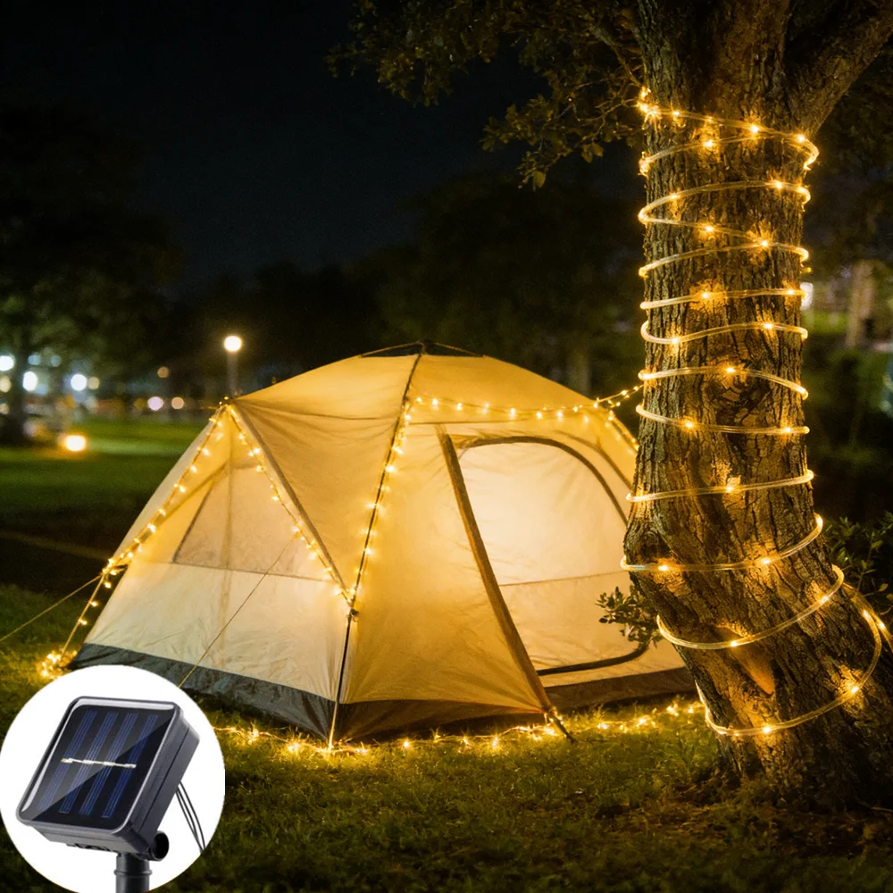 

Solar Rope Light 8 Light Mode Solar LED Garden Light Path Deck Wedding Party Courtyard Solar String Light Outdoor Lighting Strip