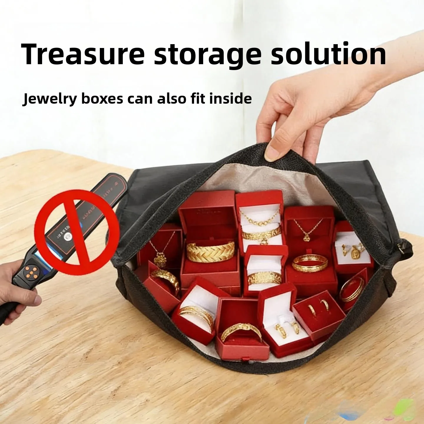 

Anti-Magnetic Large Metal Gold Detector Signal Shielding Bag Storage Pouch for Mobile Phones And Watches Gold Treasure Hunting