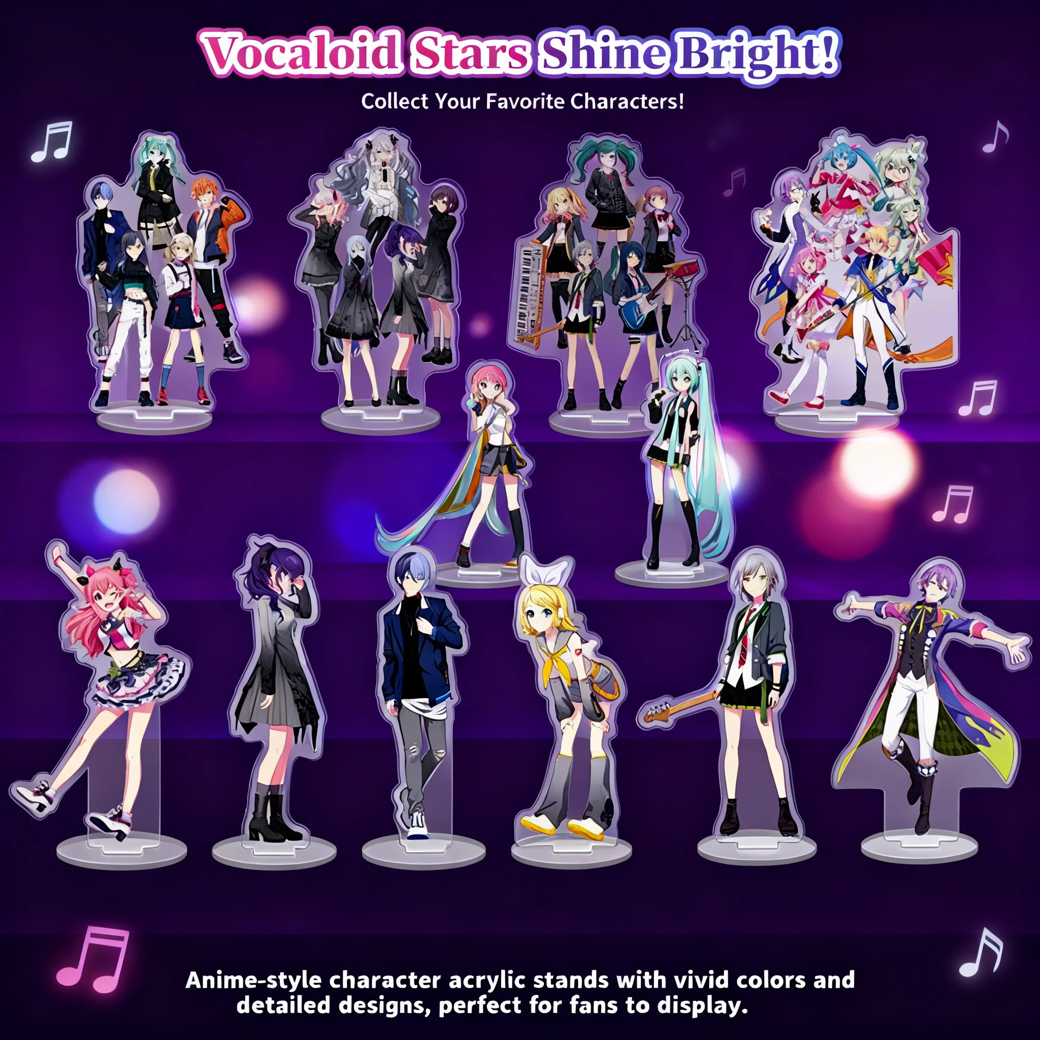 

Акриловая фигурка-стенд World Project Anime: Хатсунэ Мику, Кагамине Рин, 15 см, настольный декор, коллекционный подарок для фанатов