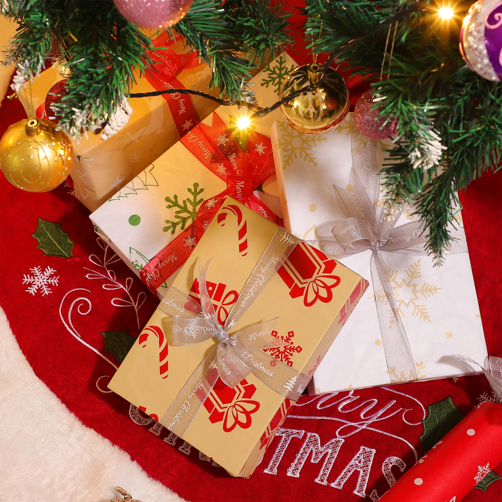 

Candycane Wrapping Paper Decorative Parchment Flower Packaging Rope Chirstmas Tissue Bouquet Assorted Christmad Gift