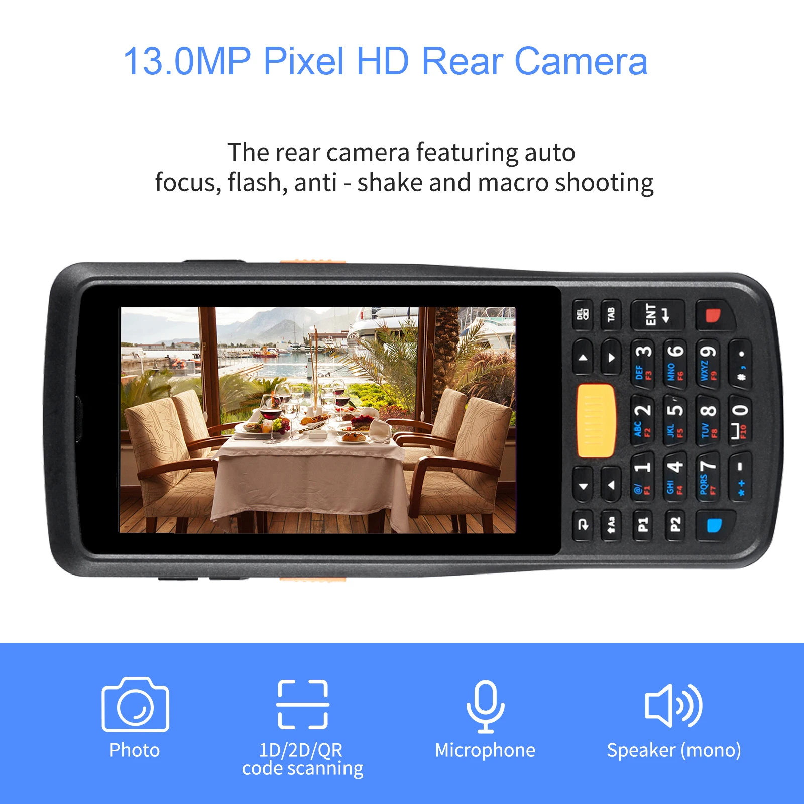 RUGLINE Android 11 touch screen handheld pda barcode scanner data collector qr code hand held PDA portable dhl package scanner