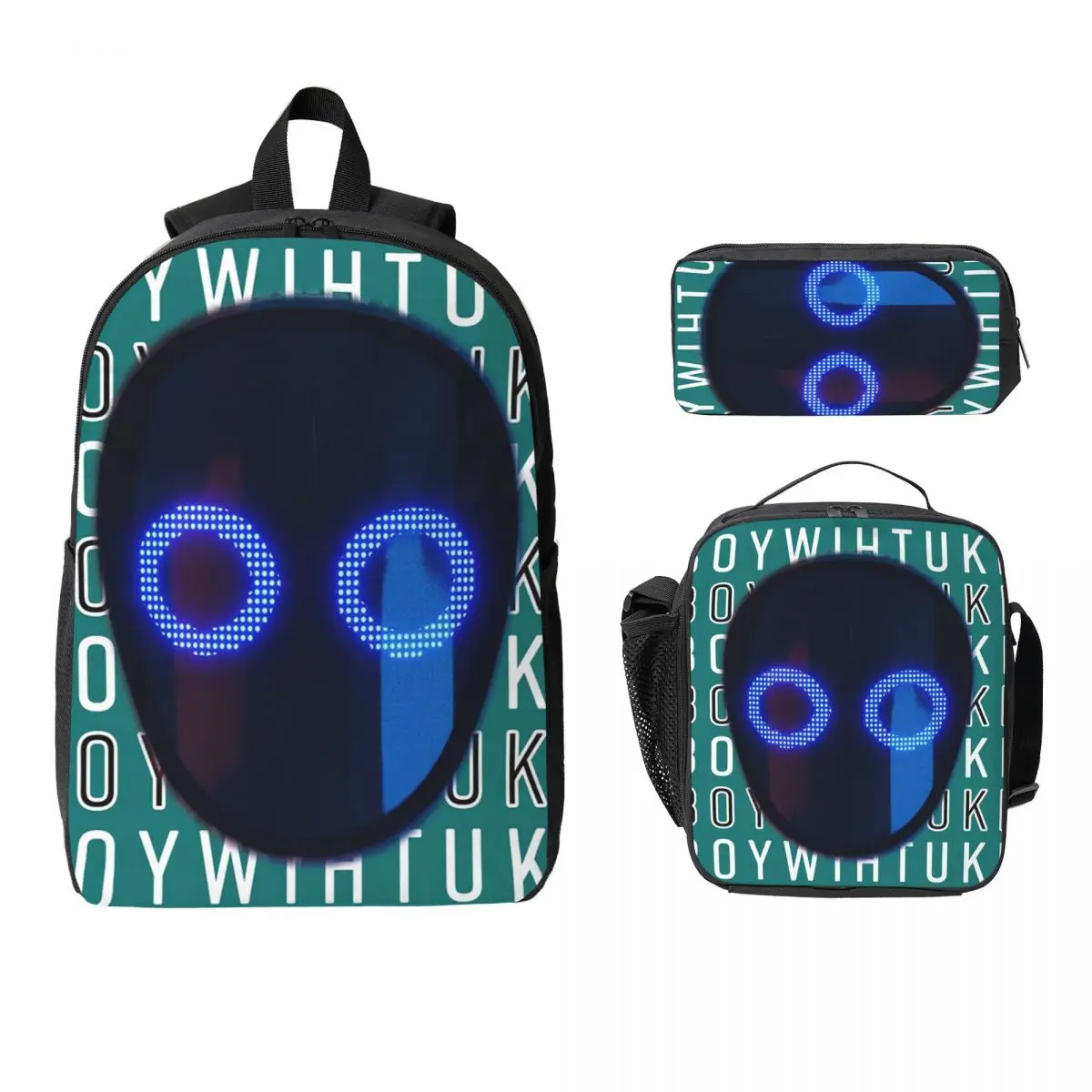 Boywithuke Face, Boywithuke Music Backpack Boy Girl BookBag School Bag Laptop Shoulder Bags 3ps Insulated Lunch Bag Pencil Case