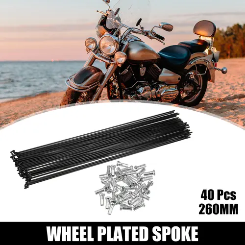Imagen 2 del producto X Autohaux 40 Uds radios de acero para bicicleta 14G radios de bicicleta 260mm 278mm 286mm 292mm 297mm 300mm de longitud con tetinas para la mayoría de las bicicletas
