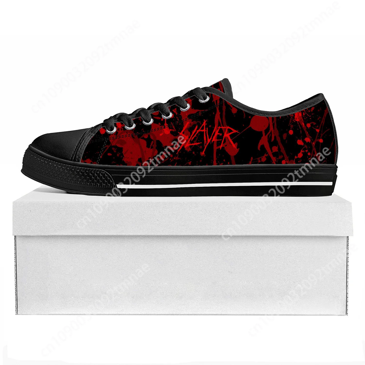 

Slayer Heavy Metal Rock Band Low Top High Quality Sneakers Mens Womens Teenager Canvas Sneaker Casual Couple Shoe Custom Shoe