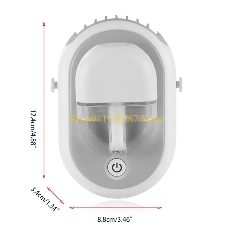 J1HC Super Mini ventilador cuello, ventilador portátil, niebla para viajes aire libre u oficina interior