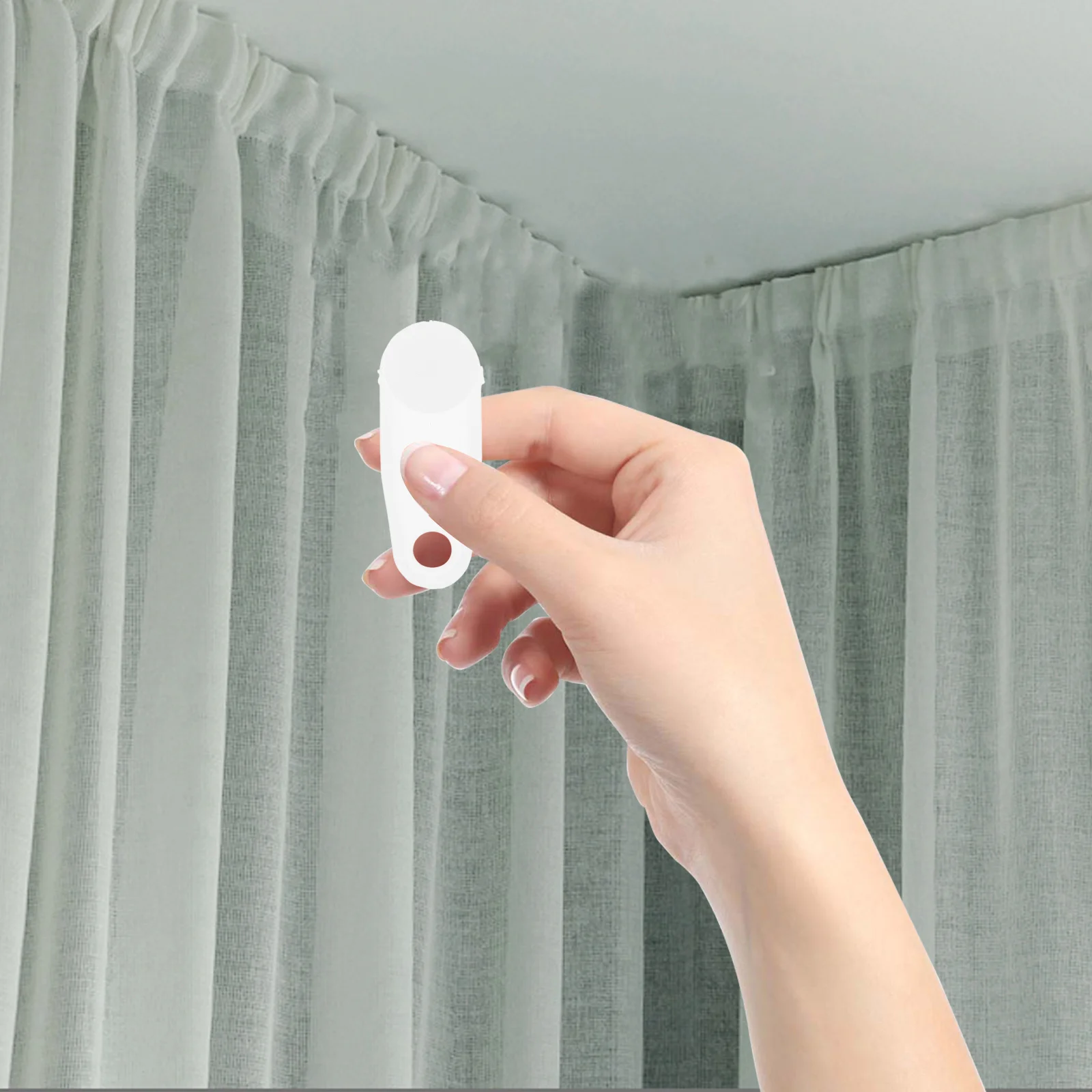 24 قطعة من البلاستيك الأبيض الناعم المزلق لتثبيت المسار المنزلق Rv الستار كليب الستار السكك الحديدية السنانير #3