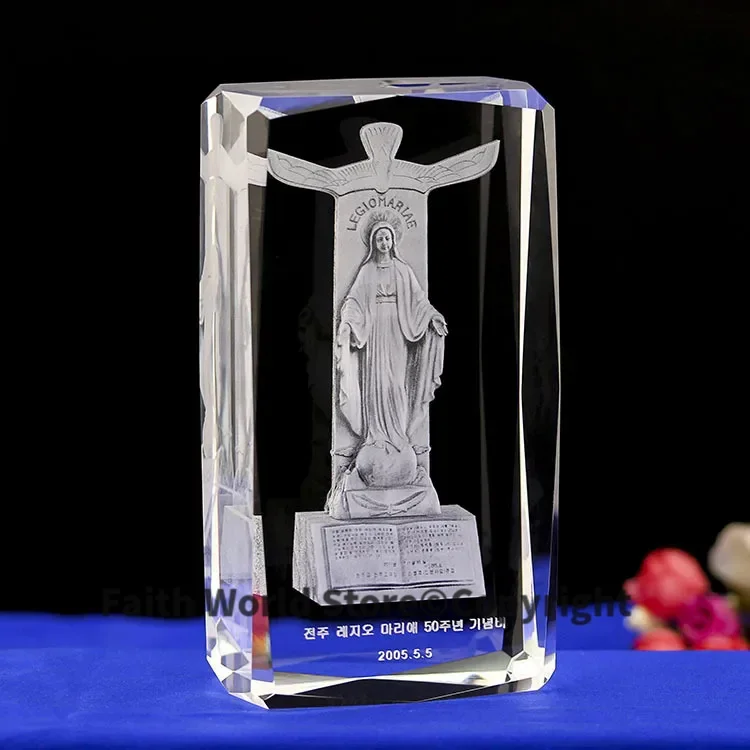 Efficacious HOME family Talisman Korea Fatima lady guadalupe The Virgin Mary Religious Figurine 3D Crystal statue -free ship