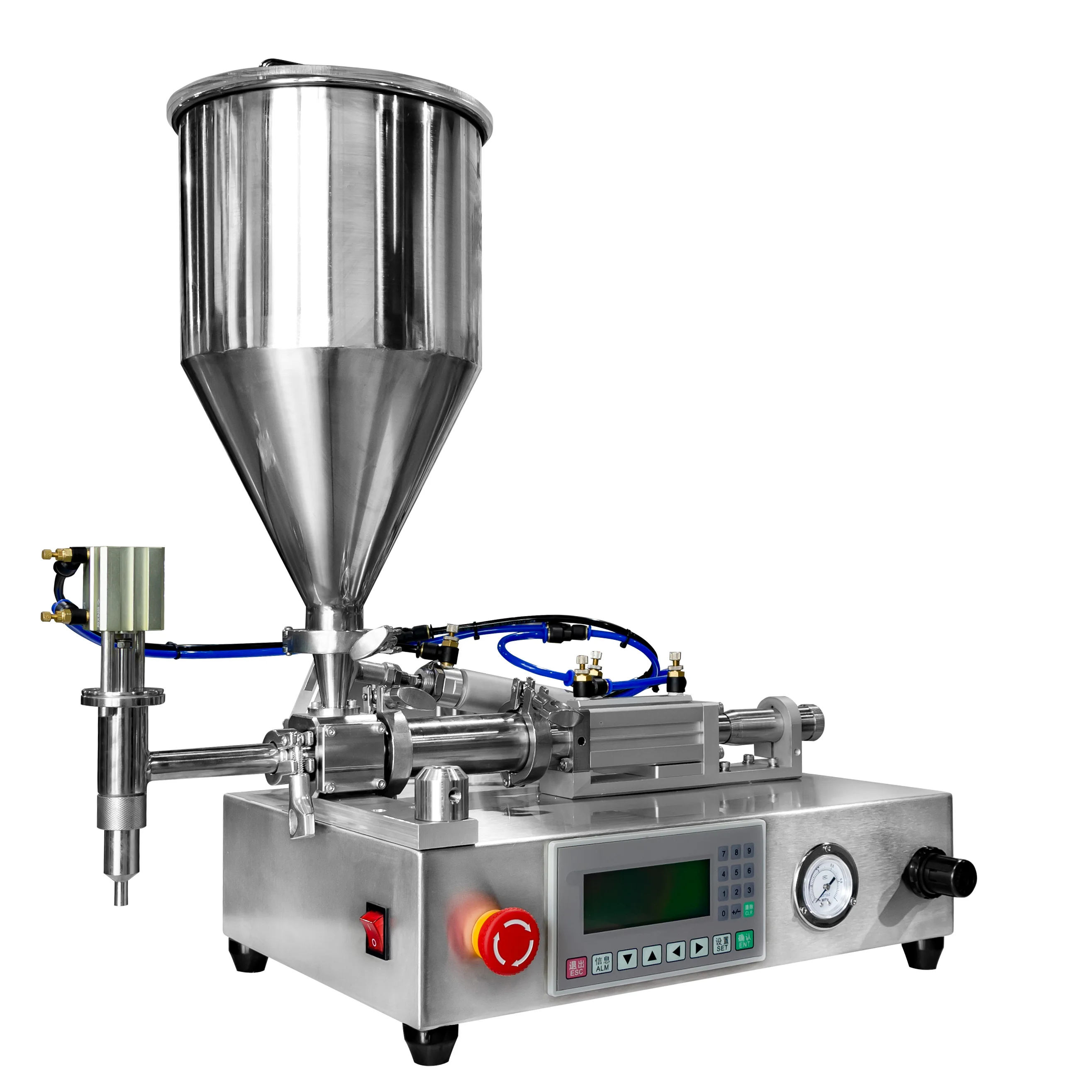 

Rotary Valve Pneumatic Ceramic Plunger Pump Table Top Liquid Filling Machine