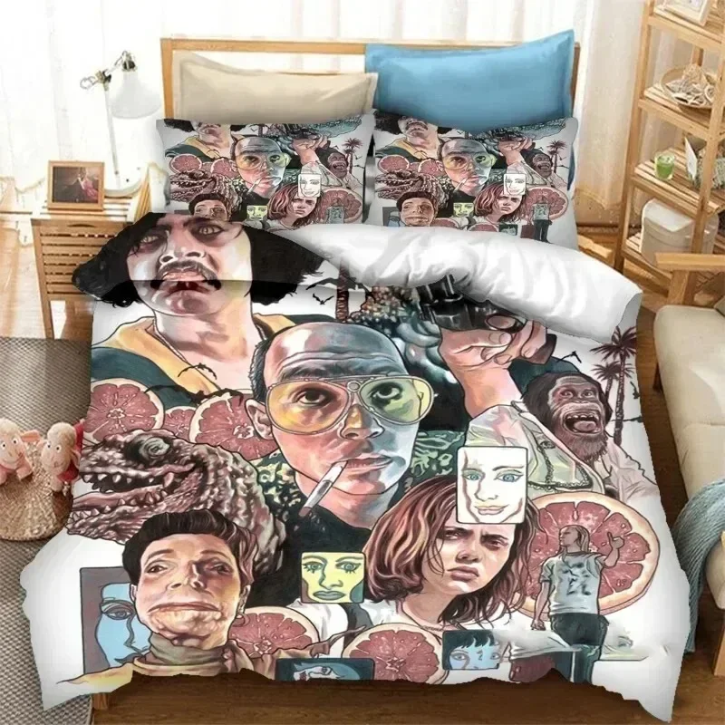 Luxury New 3D Print Fear and Loathing in Las Vegas Bedding Set Boys Girls Twin Queen Size Duvet Cover Pillowcase Bed Kids Adult