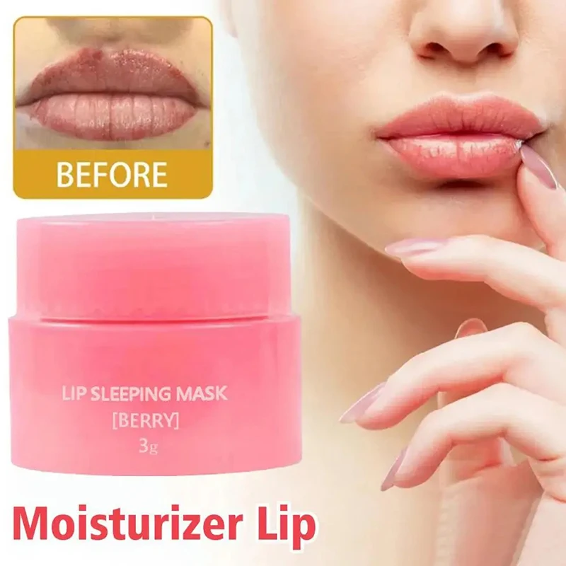 Maschera per dormire con labbra alla fragola originale idratante nutriente balsamo per le labbra dissolvenza linee per le labbra cura delle labbra notte sonno maschera per labbra idratata