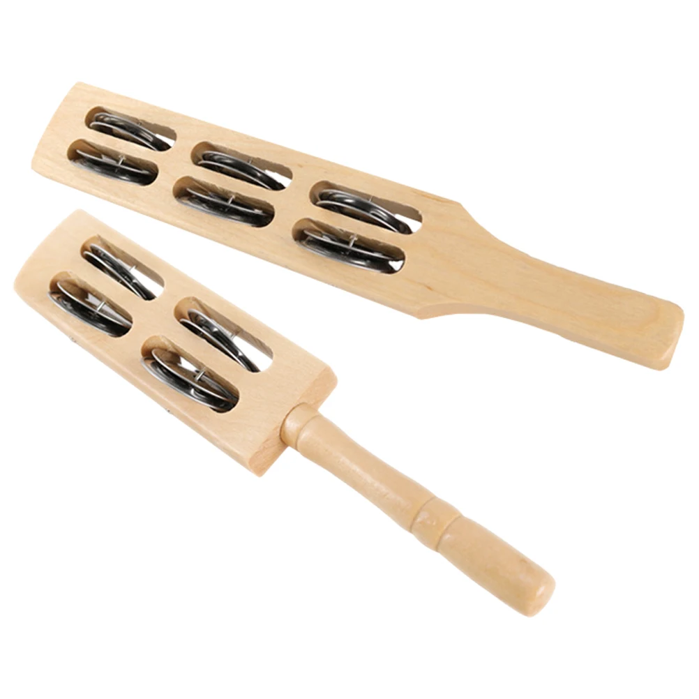 

2pcs Bellboard Cymbal Teaching Tool Hand Jingle Musical Kids Rhythm Small Bells Percussion Toys Wooden Material Multi Tone