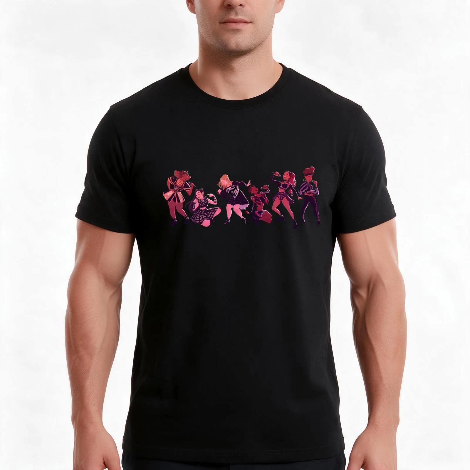 Six the Musical Lineup T-Shirt Summer Casual Cotton Tee Oversized Streetwear Tops Vintage Graphic Print Unisex Men Women