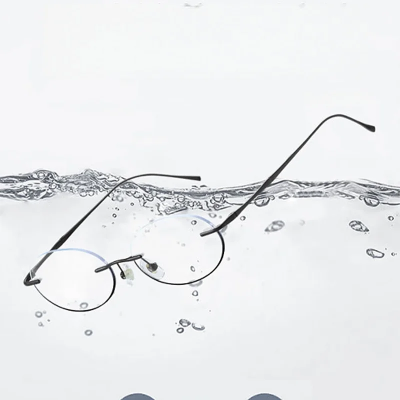 F·DRACON Ultra Light Oval Frameless Glasses Frame Retro Anti Blue Light Men's And Women's Glasses Frame High-quality Frame 6320