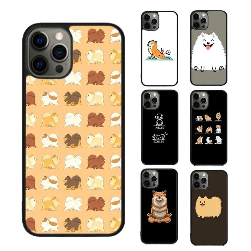 Pomeranian Dog Yoga Phone Case cover For iPhone SE2020 15 16 14 13 Pro Max Coque 12 11 Pro Max For Apple 8 PLUS 7 6S fundas