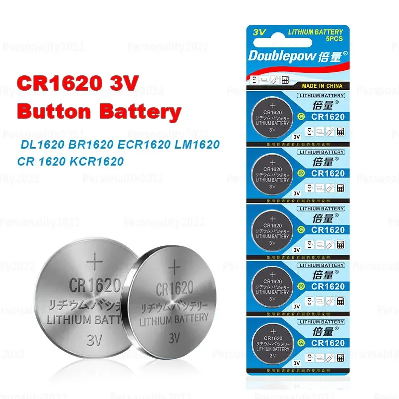 

5~50pcs CR1620 Button Coin Cell Lithium Battery 3V Batteries DL1620 ECR1620 GPCR1620 for Pentium Car Keys Remote Controls Toy