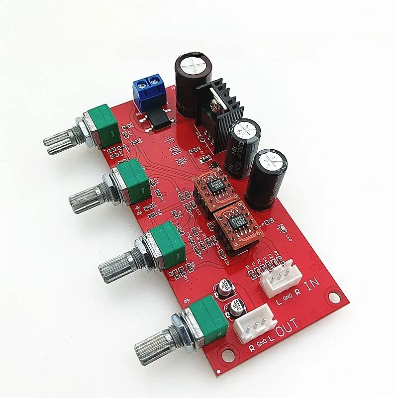 SOTAMIA نسخة محدثة AD828 مكبر للصوت لهجة Preamp لوحة الصوت ثلاثة أضعاف ألتو باس تعديل التحكم في مستوى الصوت HIFI Super NE5532