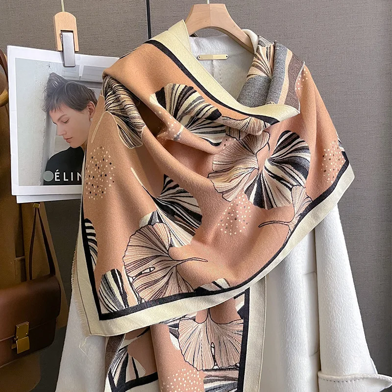 Winter Cashmere Scarf Pashmina Shawls Luxury Print Women Warm Blanket Wraps Female Foulard Brand Thick Hijab Stoles