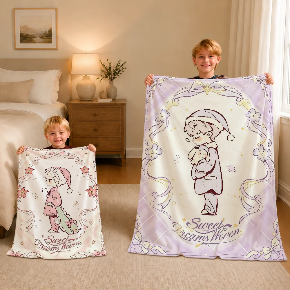 Game Love And Deepspace Chibi Cute Warm Soft Plush Blanket For Sofa Living Room Nap Home Bedroom Travel Gift Flannel Pet Hogar