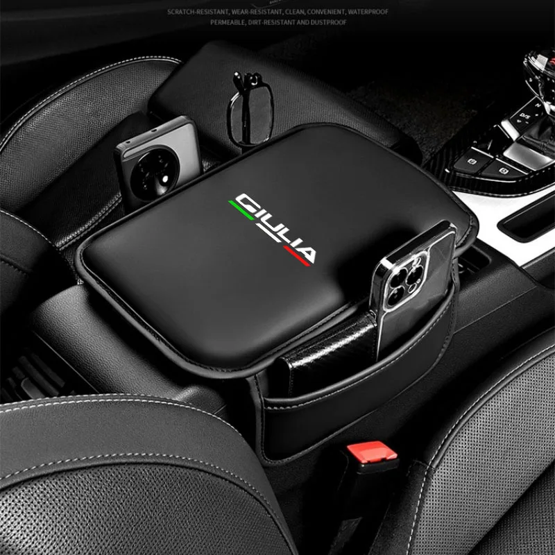 Car Armrest Box Pad Console Protector Armrest Storage Mat For GIULIA Auto Accessories