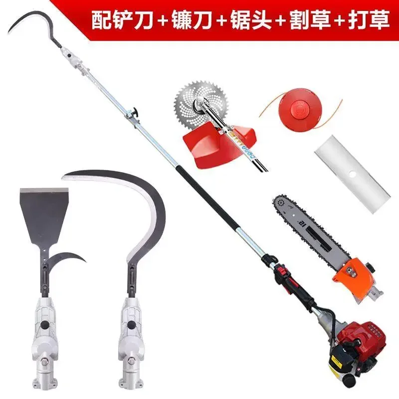 Two-stroke gasoline palm machine, landscaping palm tree trimmer, pole palm fruit harvester