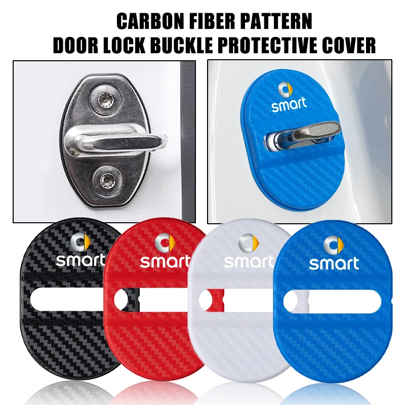For Smart Car Styling Car Door Lock Covers Waterproof Rust-proof Protection Fortwo Forfour 451 453 450 452 454 Forspeed