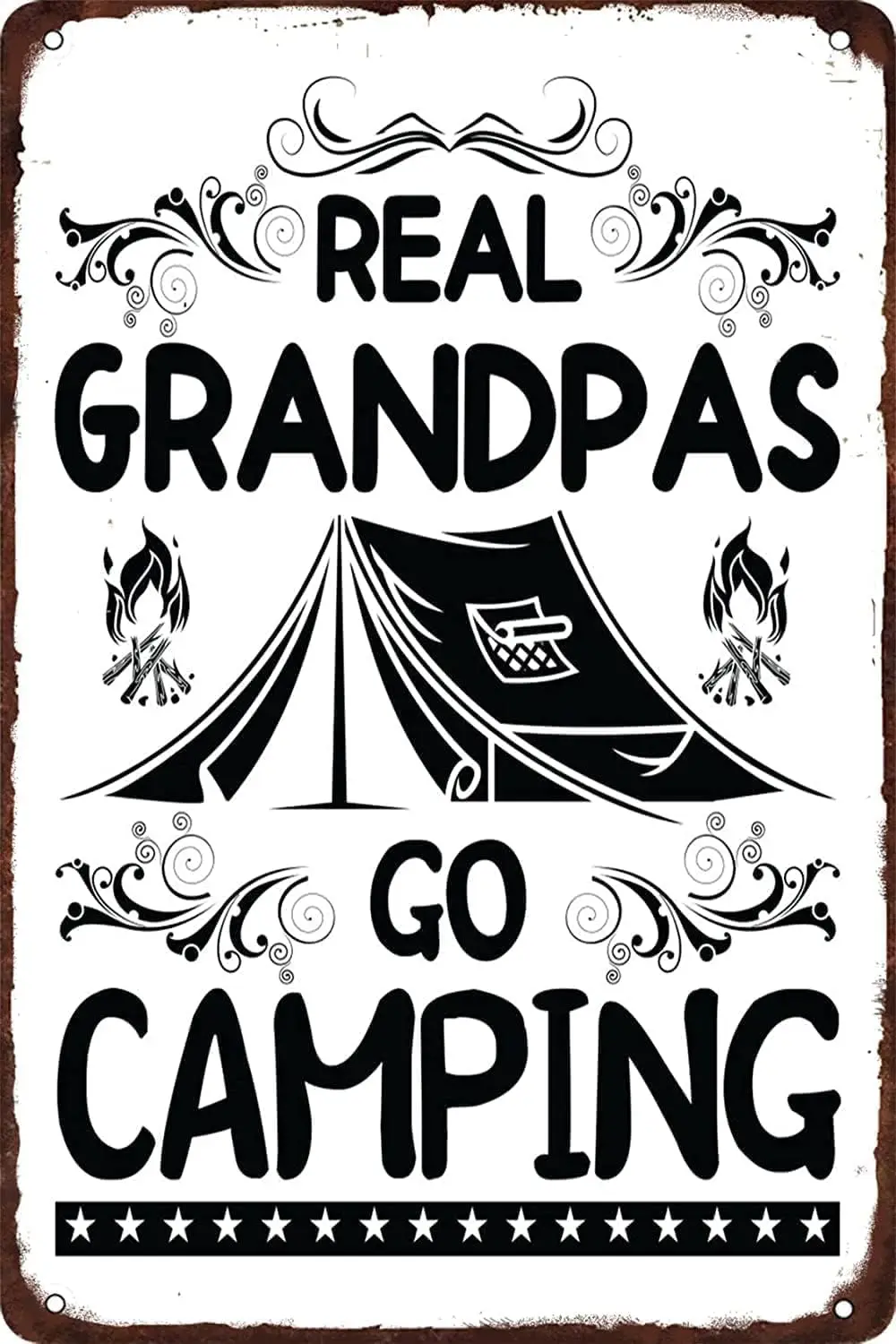 Campin Metal Signs Vintage Real Grandpas Go Camping Retro Poster Wall Art for Home Kitchen Office Club Bar Gym Decor Plaque sign