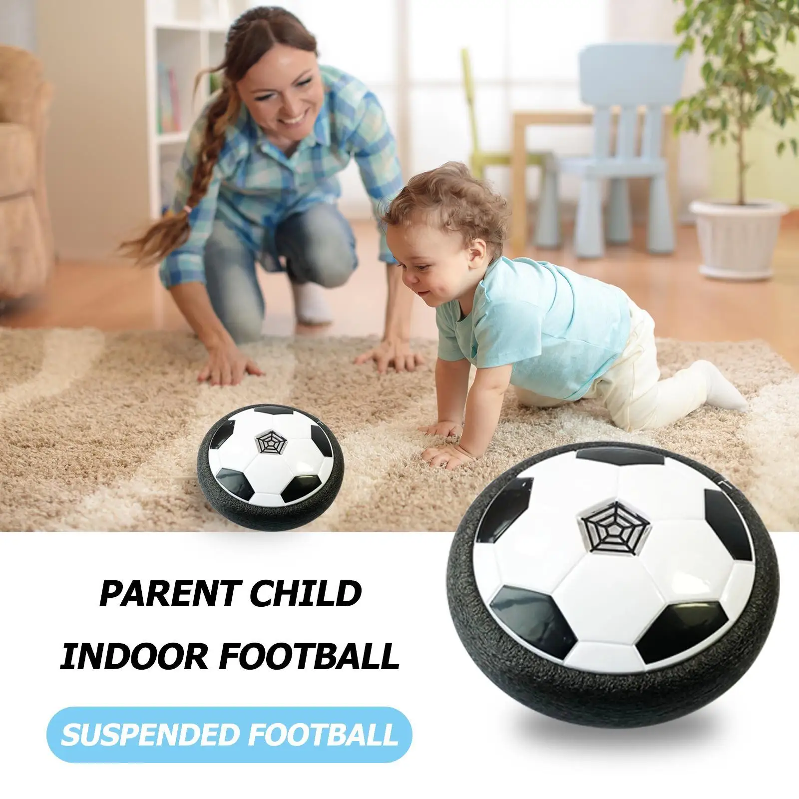 Levitate Soccer Ball Air Cushion Plastic with LED Light Hover Soccer Ball Toys Safety Battery Powered for Children Birthday Gift