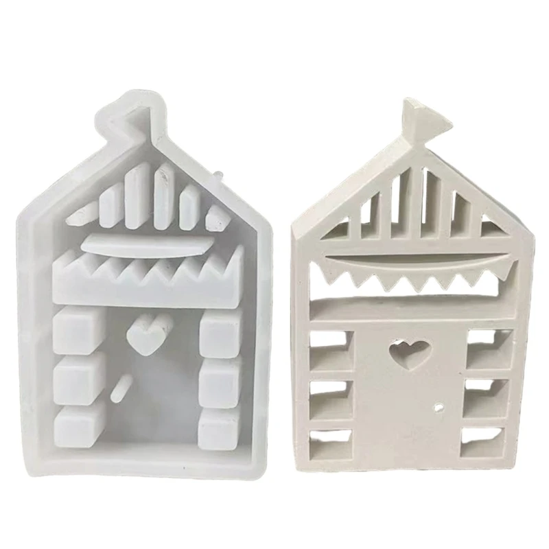 Silicone Candle Molds 3D House Resin Ornaments Molds Silicone Craft Molds Adornment Molds Suitable for Hand-Making