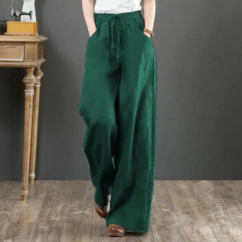 Women'S Loose Spring Summer 2024 New High Waist Wide Legs Slim Casual Trousers Fashion Trend Female Suit Straight Pants Z367