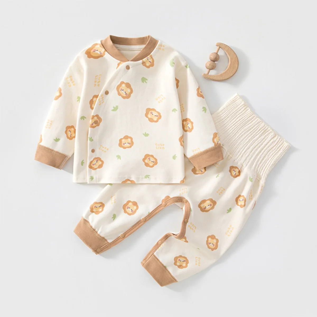 100% Soft Cotton Baby Pajama Set Breathable Long Sleeve Top & Stretchy Waist Pants Unisex Newborn Outfit 0-18m Spring Autumn