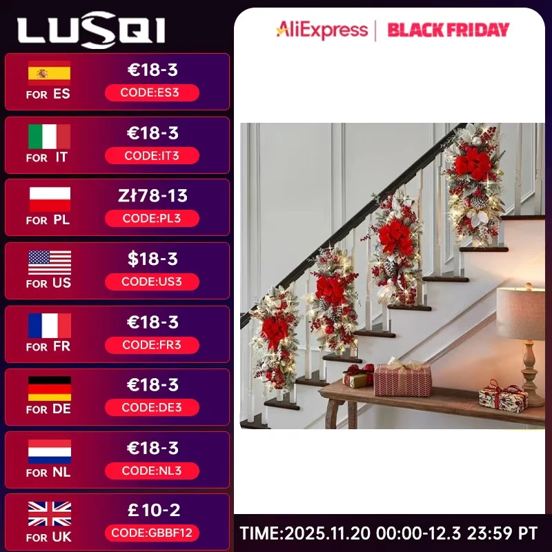

LUSQI Christmas Stair Decoration Nordic Home Decor For Door And Window Decoration And Party Supplies