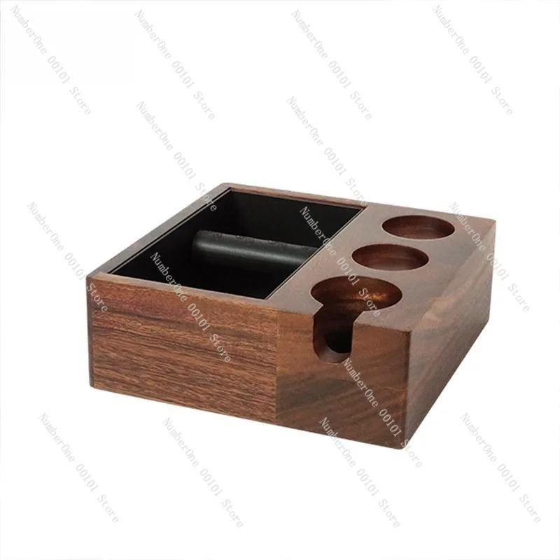 

Four-in-One Coffee Crumb Box, Italian Coffee Machine Handle Stand, Storage Crumb Box, Walnut Wood Powder Pressing Seat
