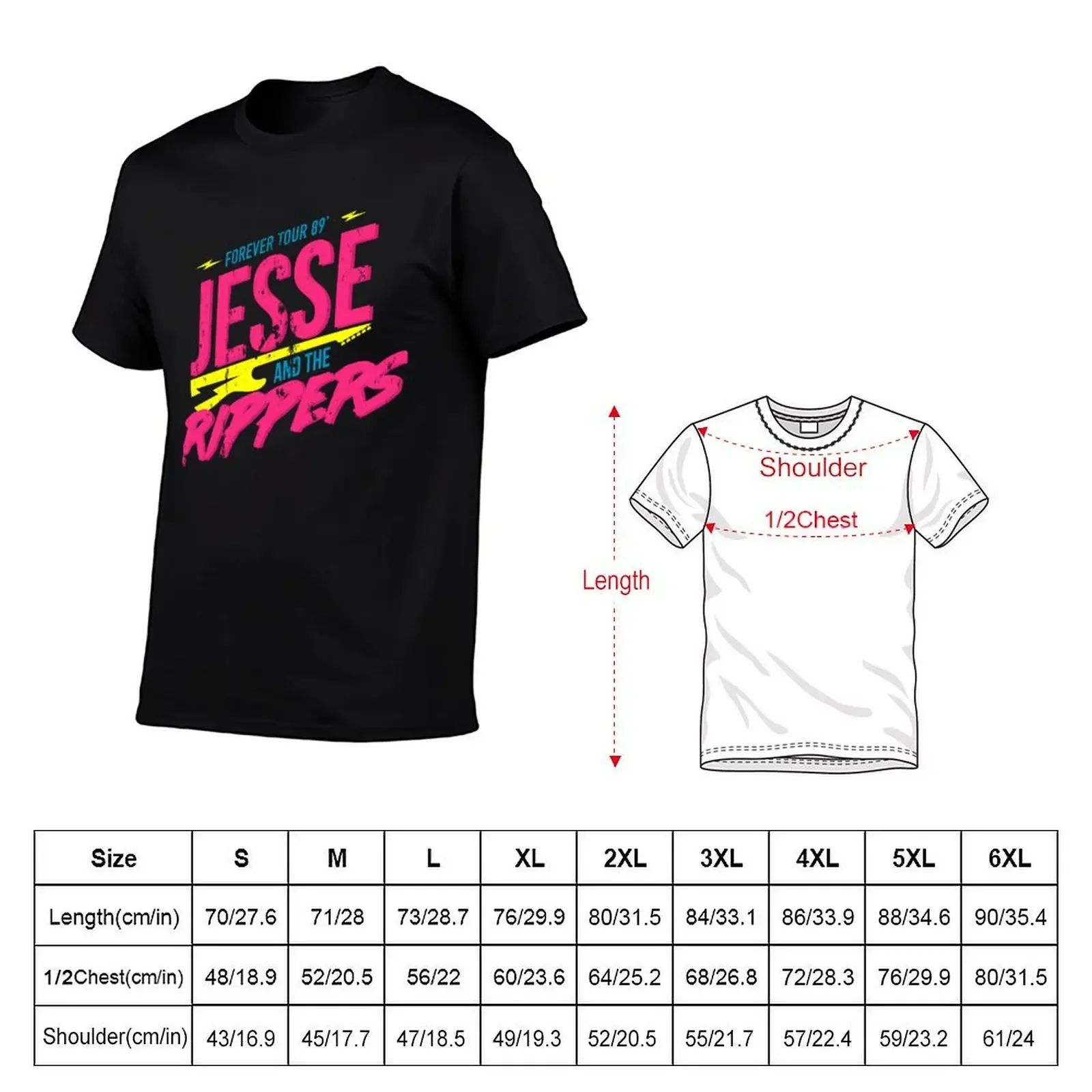 Jesse And The Rippers Forever Tour 89 T-Shirt graphic t shirt vintage street wear anime cotton t shirt men