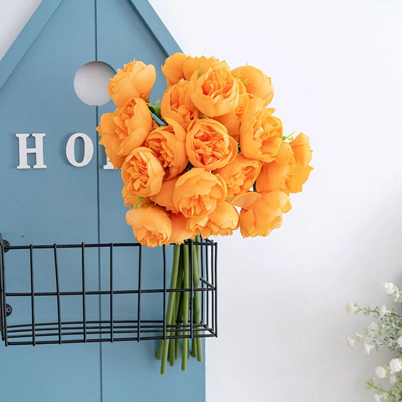 

5Pcs 27 Heads Faux Peony Bouquets Artificial Peony Silk Flowers Home Office Wedding Party Festival Bar Decor