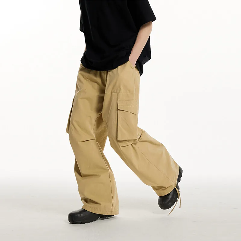

Мужская уличная одежда, винтажные широкие брюки, уличная техническая одежда, мужские модные повседневные свободные спортивные длинные брюки-карго, брюки
