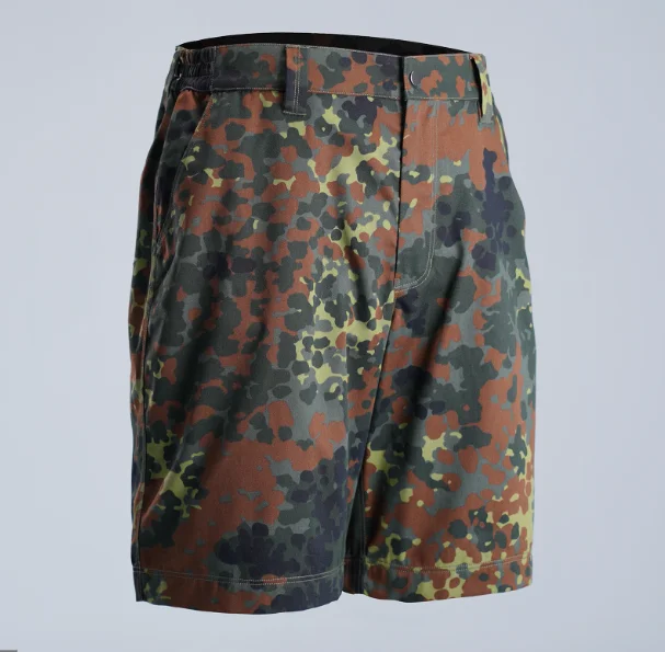

German Flecktarn Camouflage Shorts Man Green Jungle Summer Pants