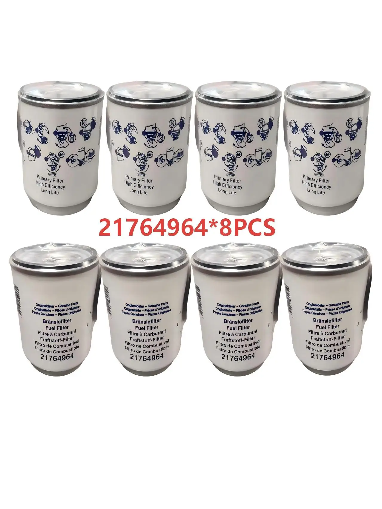 

8Pcs Suitable For Volvo Truck Fuel Water Separator Filter Replacement 21764964 23879441 21380475 24225150 24225152 20879806