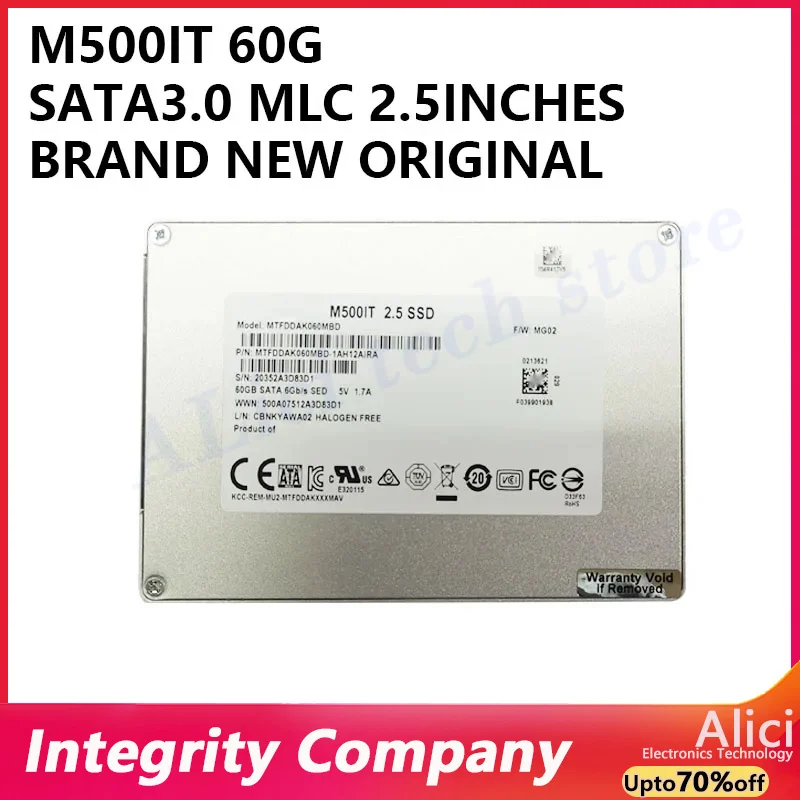 

M500IT 60G SATA SSD для настольных компьютеров и ноутбуков, промышленный класс, широкий температурный диапазон